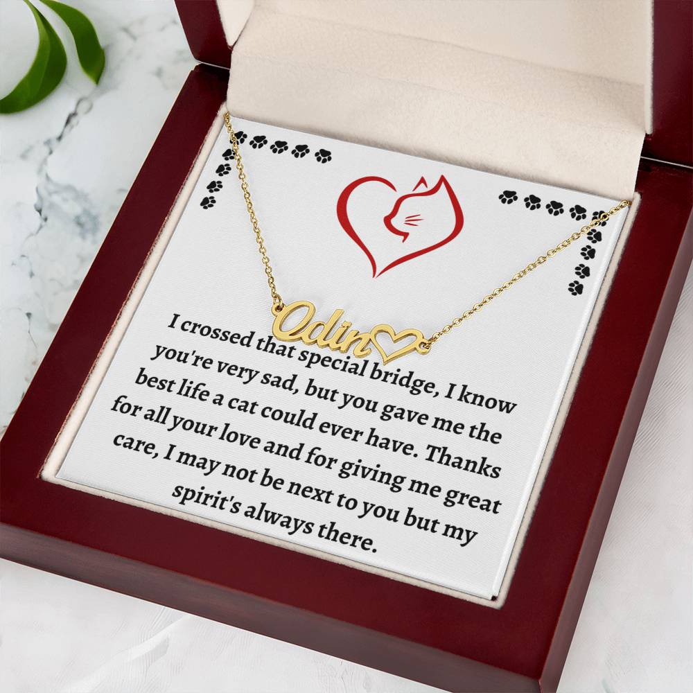 Pet Loss Remembrance Necklace, Customized Cat Name Necklace, Cat Condolence Gift For Healing & Memorializing, Unique Pet Bereavement Gift