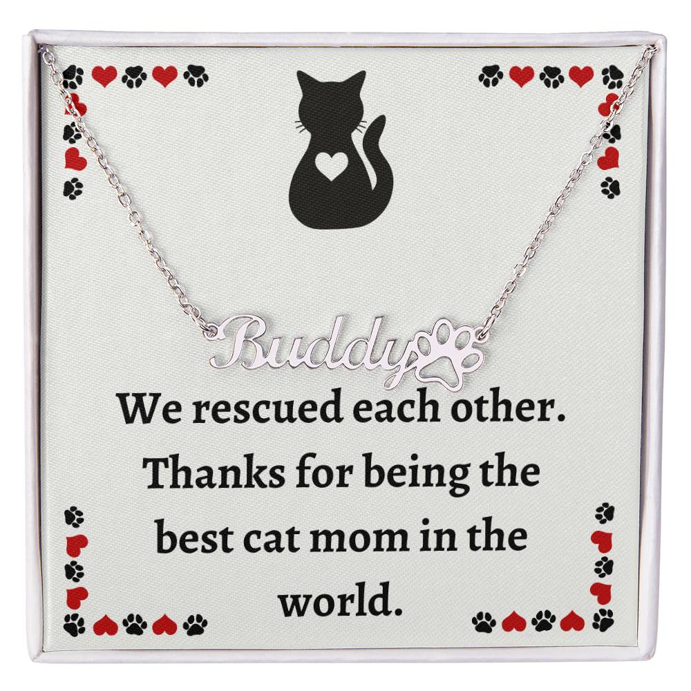 Personalized Cat Name Pendant – Unique Custom Pet Name Necklace - Thoughtful Gift for Cat Owners and Cat Moms, Custom Cat Lover Keepsake