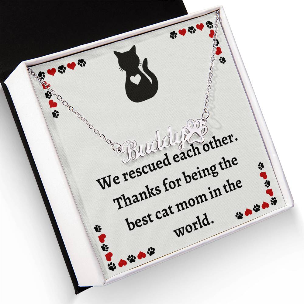 Personalized Cat Name Pendant – Unique Custom Pet Name Necklace - Thoughtful Gift for Cat Owners and Cat Moms, Custom Cat Lover Keepsake