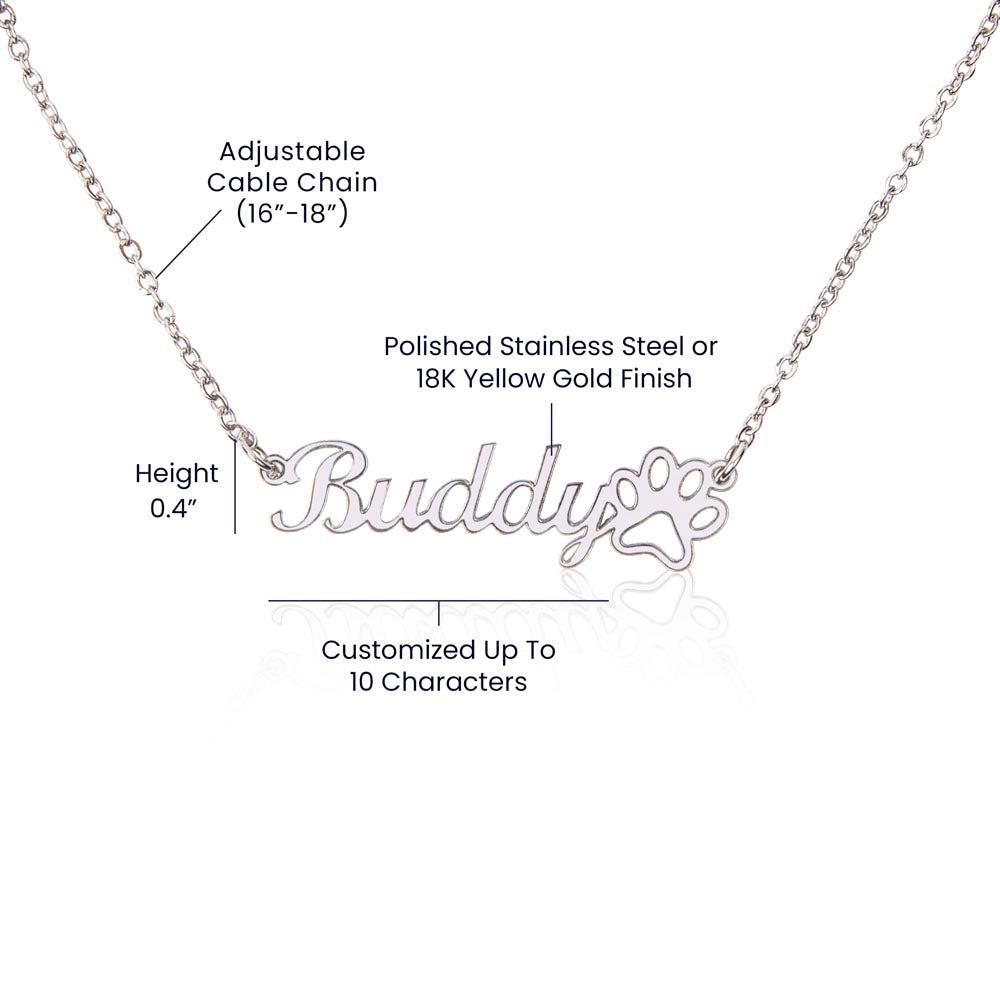 Loss of Dog Commemorative Necklace, Customized Pet Name Pendant, Healing Keepsake, Thoughtful Pet Loss Bereavement Present