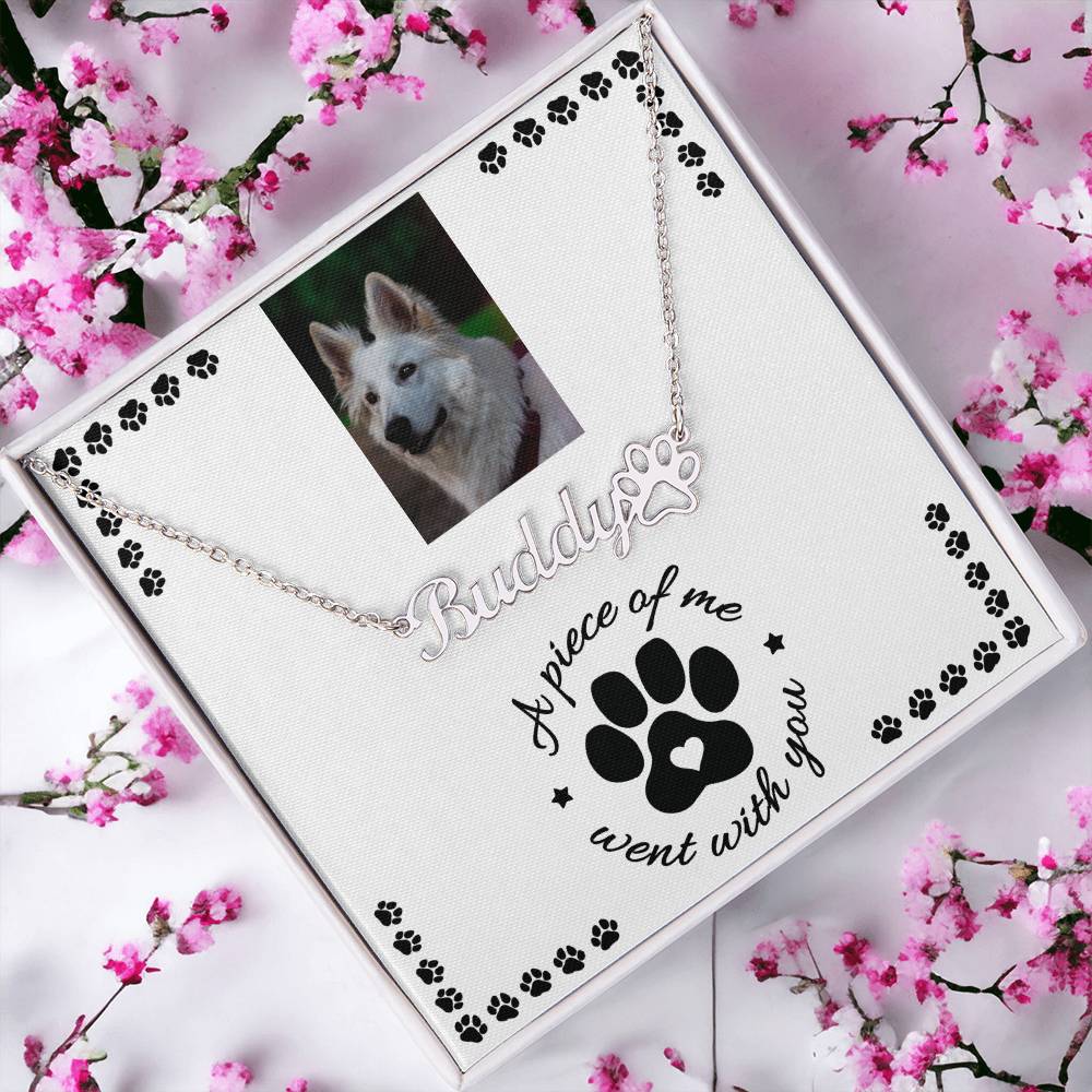 Pet Loss Necklace - Custom Pet Condolence Keepsake, Heartfelt Memorial Tribute Gift for a Beloved Pet's Passing, Sympathy Gift for Pet Owners