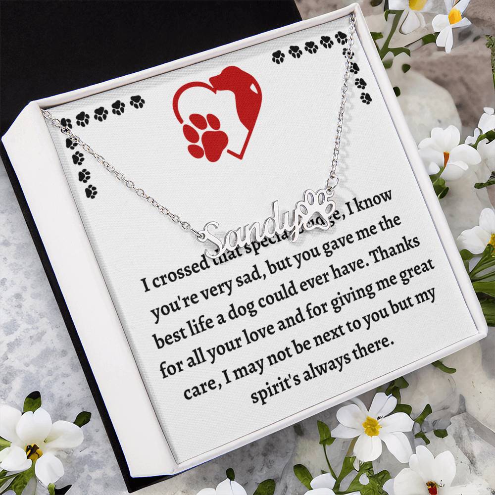 Loss of Dog Commemorative Necklace, Customized Pet Name Pendant, Healing Keepsake, Thoughtful Pet Loss Bereavement Present