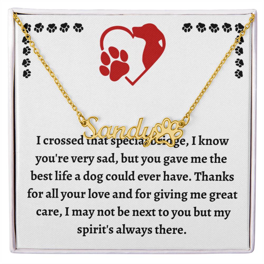 Loss of Dog Commemorative Necklace, Customized Pet Name Pendant, Healing Keepsake, Thoughtful Pet Loss Bereavement Present