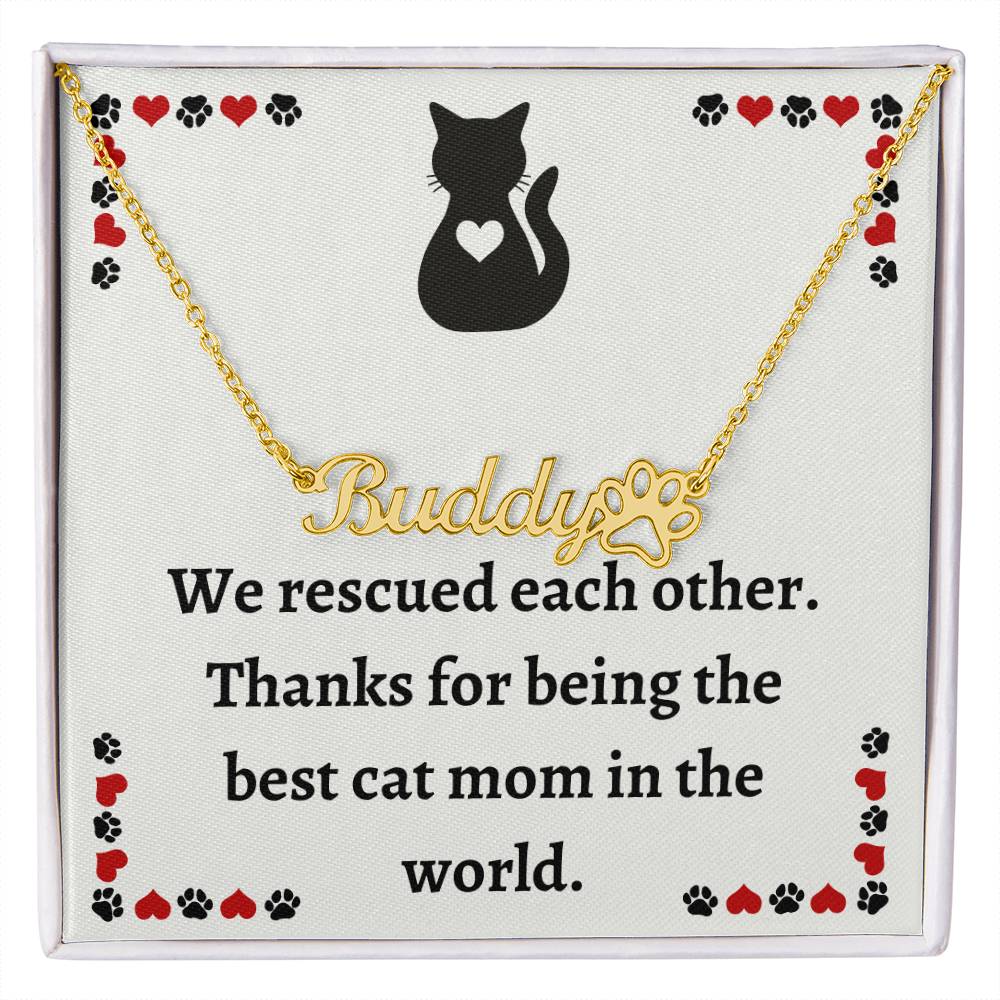 Personalized Cat Name Pendant – Unique Custom Pet Name Necklace - Thoughtful Gift for Cat Owners and Cat Moms, Custom Cat Lover Keepsake