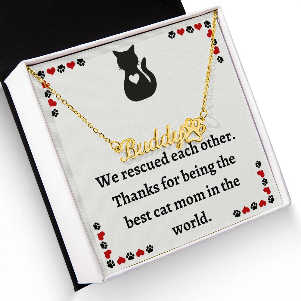 Personalized Cat Name Pendant – Unique Custom Pet Name Necklace - Thoughtful Gift for Cat Owners and Cat Moms, Custom Cat Lover Keepsake