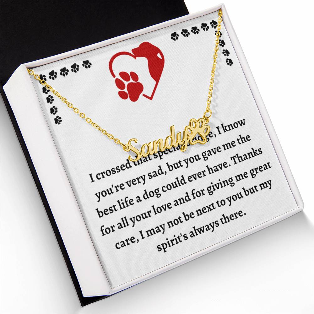 Loss of Dog Commemorative Necklace, Customized Pet Name Pendant, Healing Keepsake, Thoughtful Pet Loss Bereavement Present