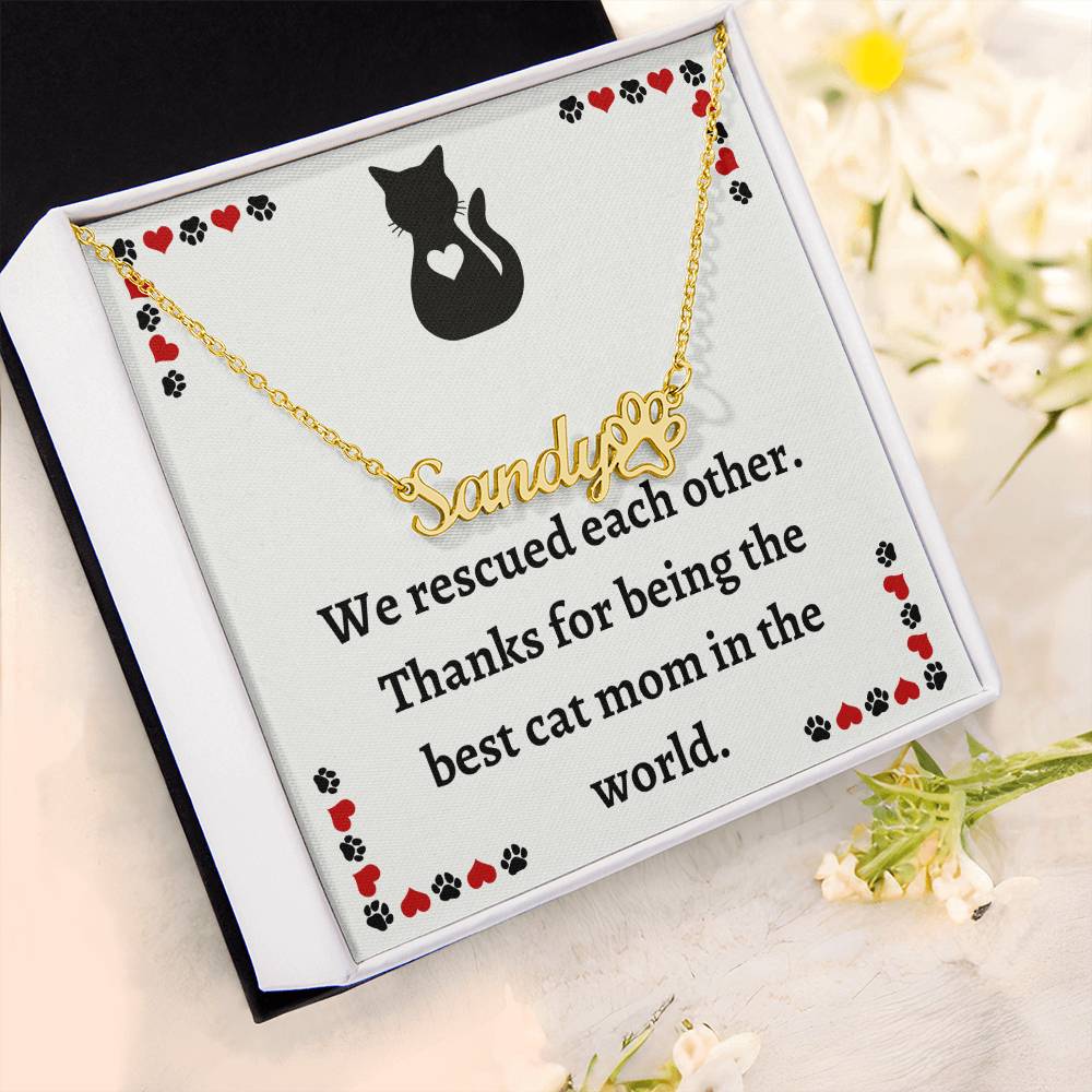 Personalized Cat Name Pendant – Unique Custom Pet Name Necklace - Thoughtful Gift for Cat Owners and Cat Moms, Custom Cat Lover Keepsake