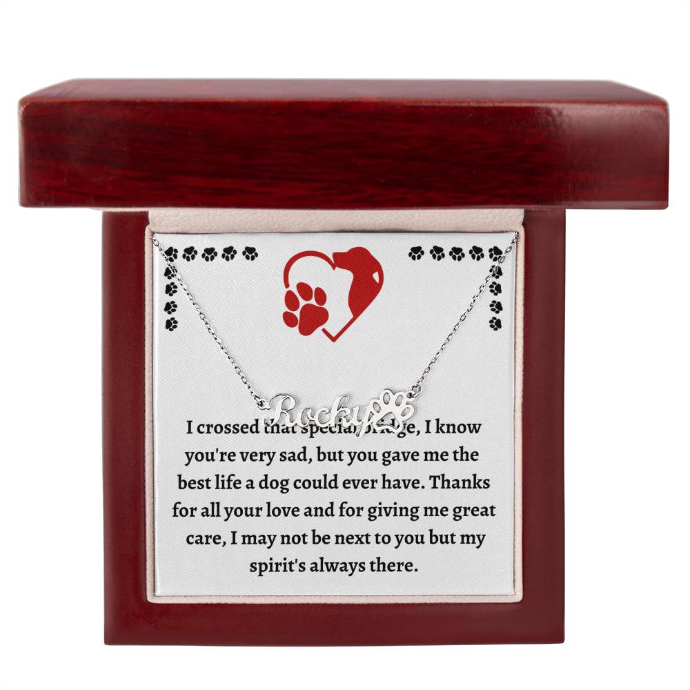 Loss of Dog Commemorative Necklace, Customized Pet Name Pendant, Healing Keepsake, Thoughtful Pet Loss Bereavement Present