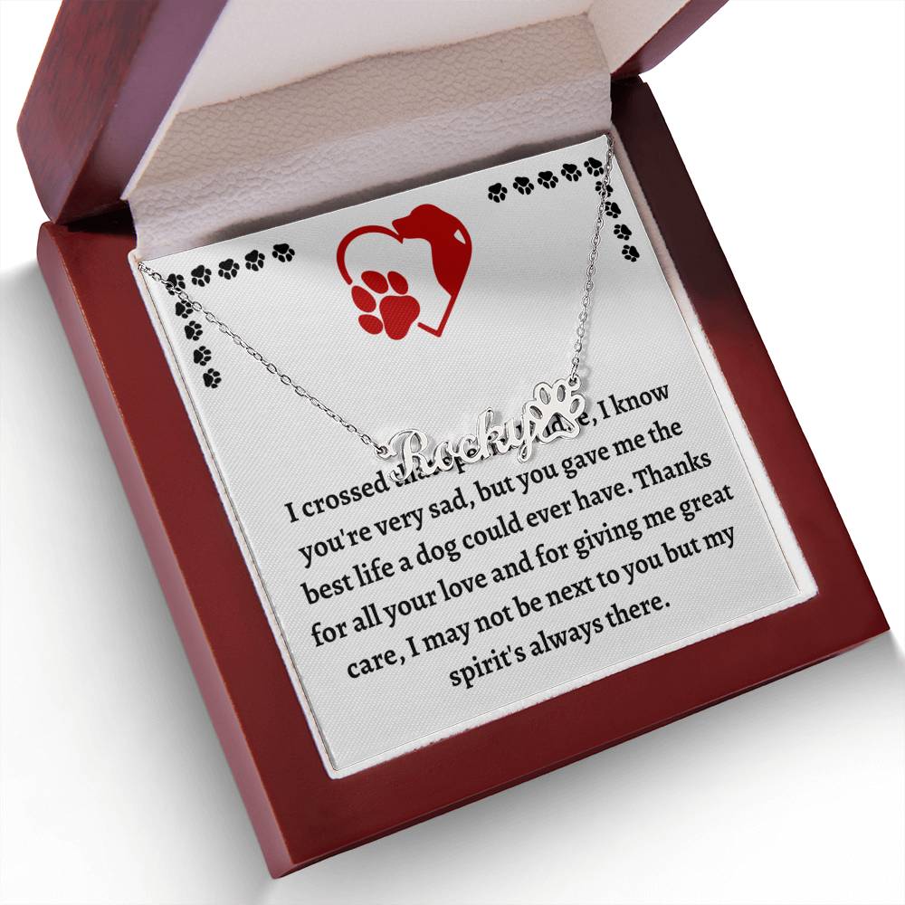 Loss of Dog Commemorative Necklace, Customized Pet Name Pendant, Healing Keepsake, Thoughtful Pet Loss Bereavement Present