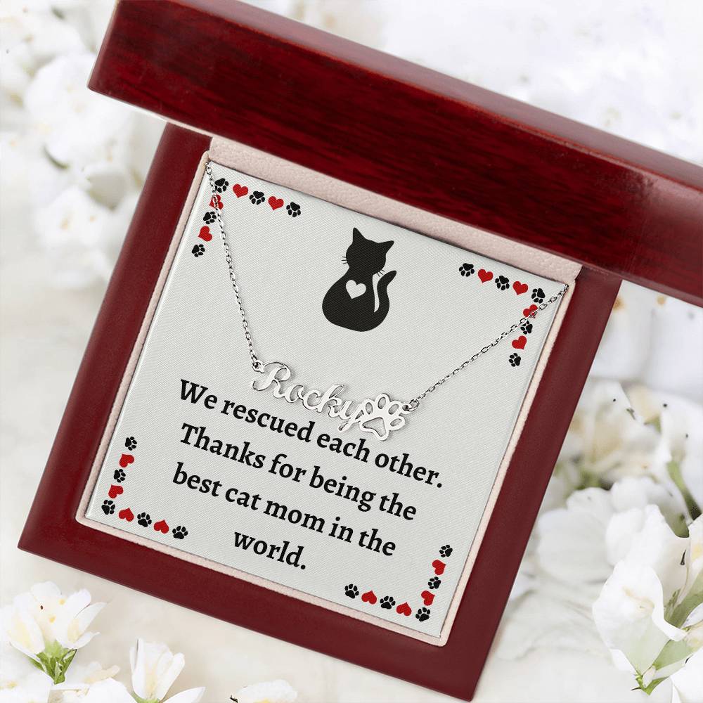 Personalized Cat Name Pendant – Unique Custom Pet Name Necklace - Thoughtful Gift for Cat Owners and Cat Moms, Custom Cat Lover Keepsake