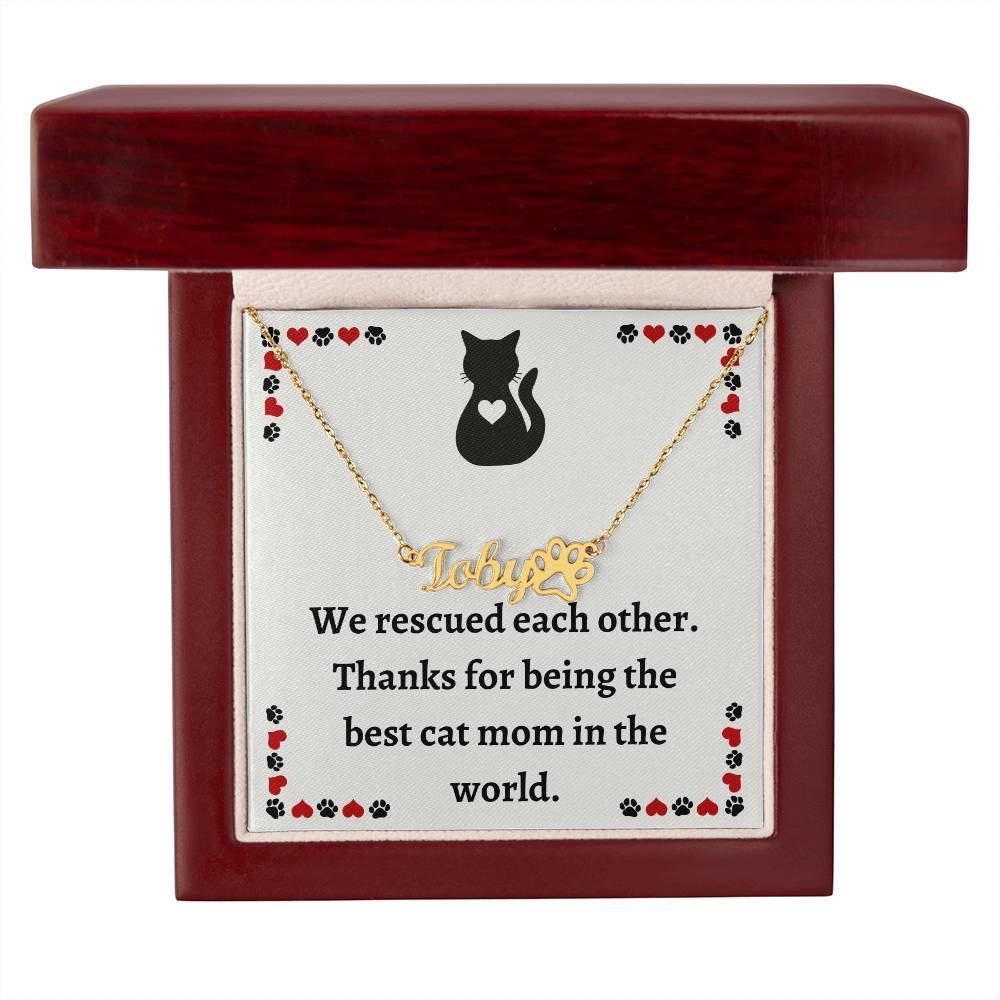 Personalized Cat Name Pendant – Unique Custom Pet Name Necklace - Thoughtful Gift for Cat Owners and Cat Moms, Custom Cat Lover Keepsake
