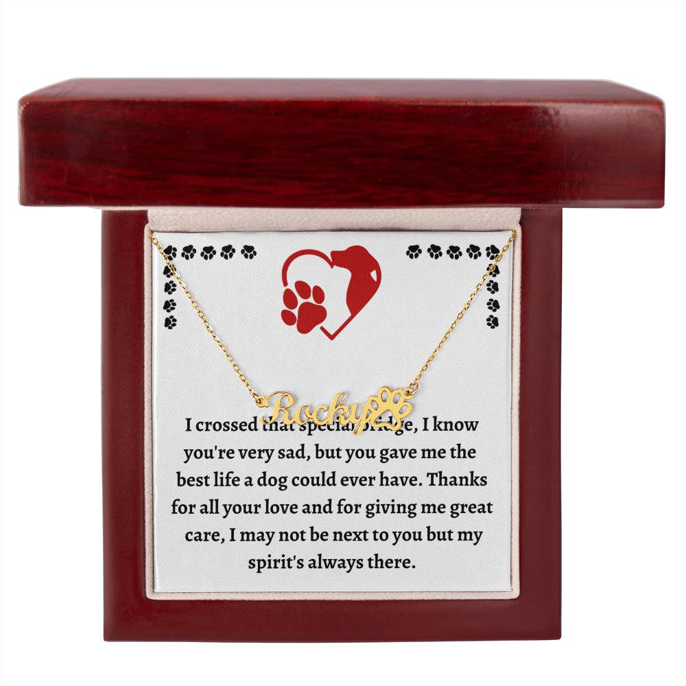 Loss of Dog Commemorative Necklace, Customized Pet Name Pendant, Healing Keepsake, Thoughtful Pet Loss Bereavement Present