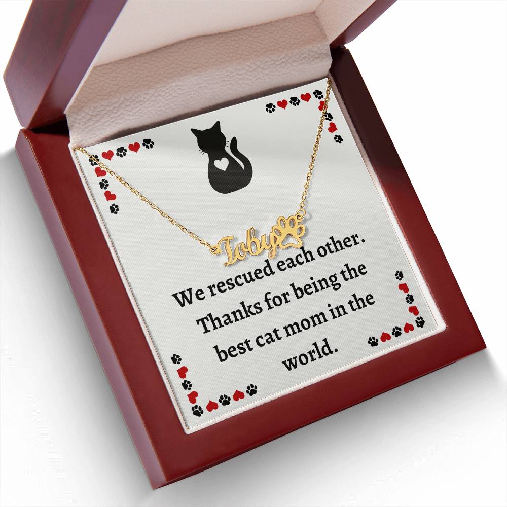 Personalized Cat Name Pendant – Unique Custom Pet Name Necklace - Thoughtful Gift for Cat Owners and Cat Moms, Custom Cat Lover Keepsake