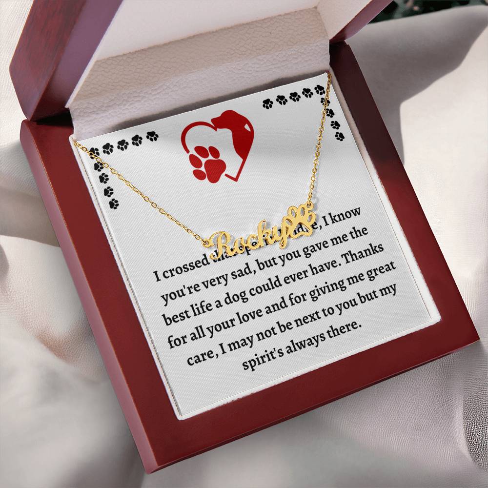 Loss of Dog Commemorative Necklace, Customized Pet Name Pendant, Healing Keepsake, Thoughtful Pet Loss Bereavement Present