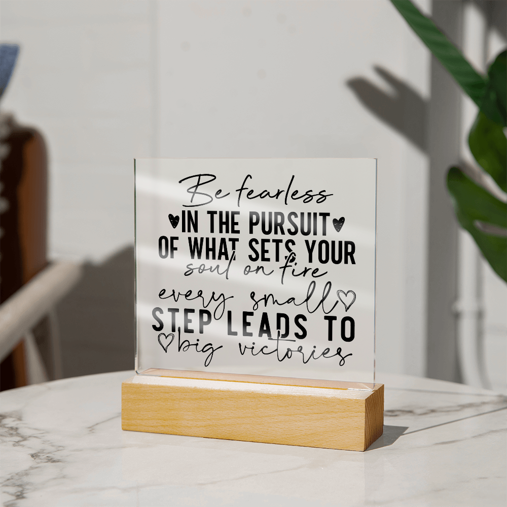 Square Acrylic Inspirational Quote Plaque, Inspirational Decor for Daily Motivation, Unique Gift for Go-Getters, Ideal Gift for Daughters