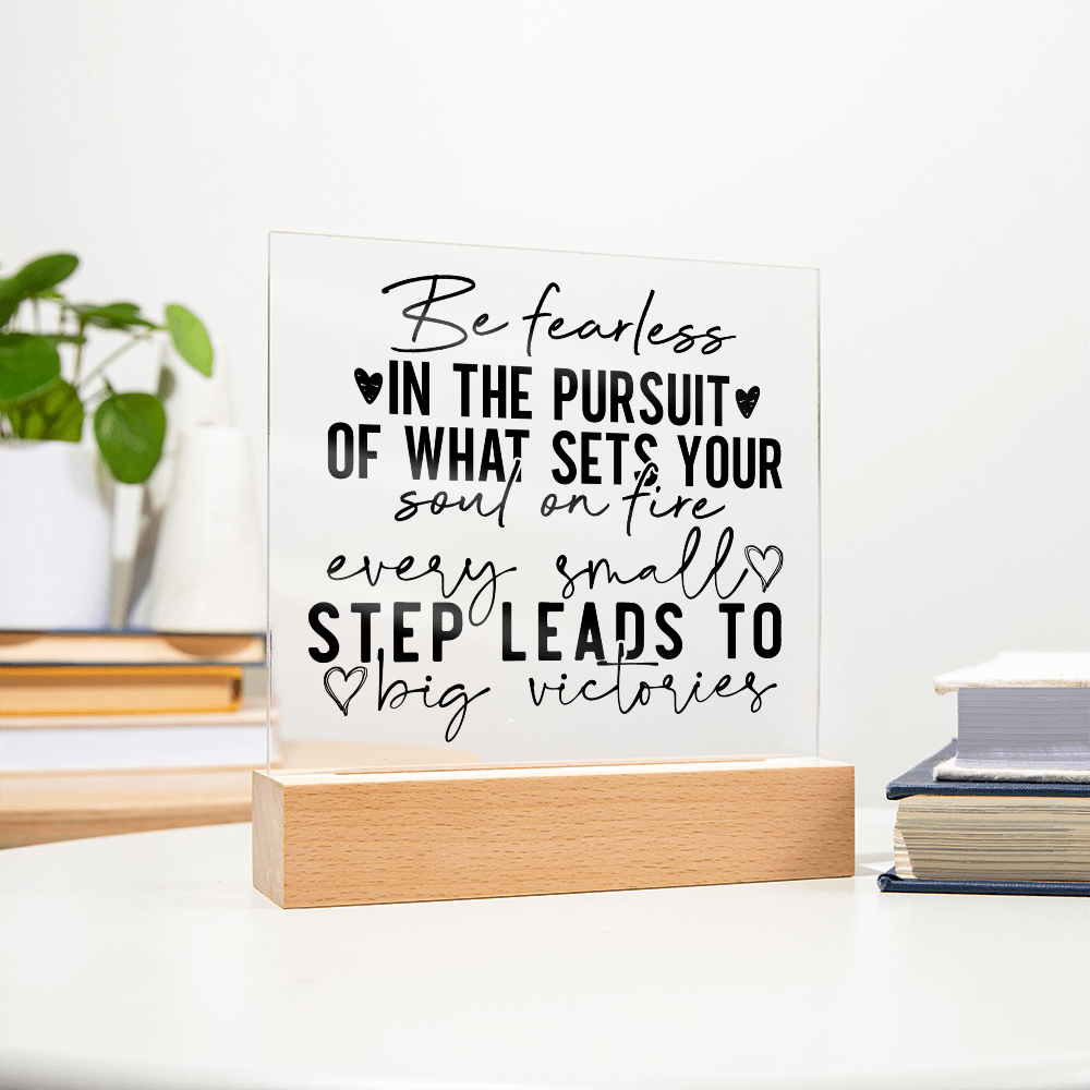 Square Acrylic Inspirational Quote Plaque, Inspirational Decor for Daily Motivation, Unique Gift for Go-Getters, Ideal Gift for Daughters