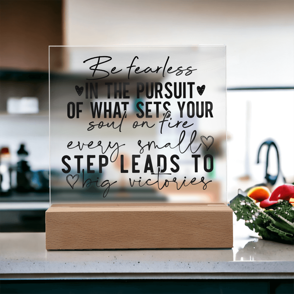 Square Acrylic Inspirational Quote Plaque, Inspirational Decor for Daily Motivation, Unique Gift for Go-Getters, Ideal Gift for Daughters