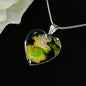 Yellow Flower Heart Charm with a Twist Heart Charm Necklace - TreasureNoni