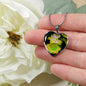 Yellow Flower Heart Charm with a Twist Heart Charm Necklace - TreasureNoni