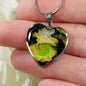 Yellow Flower Heart Charm with a Twist Heart Charm Necklace - TreasureNoni