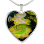 Yellow Flower Heart Charm with a Twist Heart Charm Necklace - TreasureNoni
