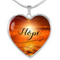Inspirational Necklace, Inspirational Jewelry, Hope Heart Pendant Necklace, Personalized Hope Pendant - TreasureNoni