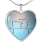 Ballerina Heart Pendant Ballerina Heartbeat Design Necklace - TreasureNoni