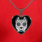 Day Of The Dead Dog Necklace, Day Of The Dead Dog Pitbull, Dia De Los Muertos Perro Pitbull, Sugar Skull Pitbull Necklace, Sugar Skull Dogs