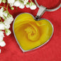 Yellow Rose Heart Pendant Necklace with the Option to Engrave - TreasureNoni