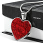 Red Roses Heart Pendant Necklace with the Option to Engrave - TreasureNoni