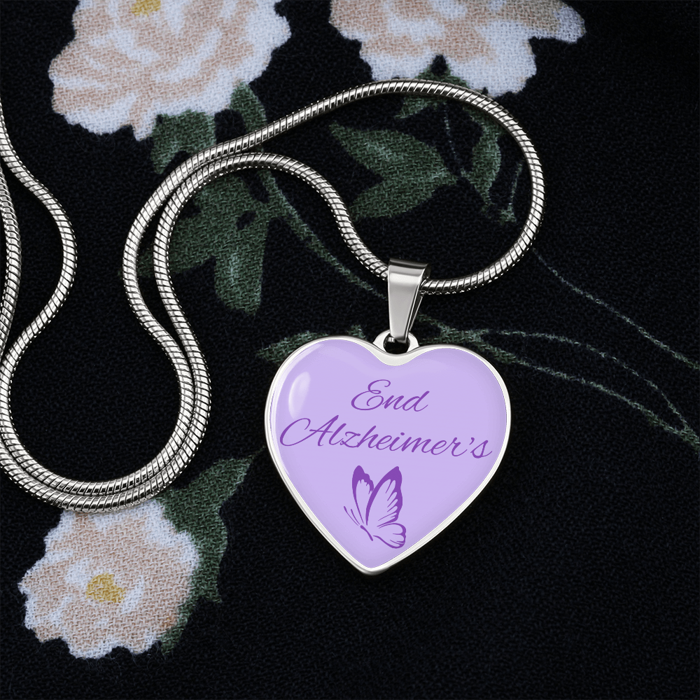End Alzheimer's Heart Pendant, End Alzheimer's Jewelry, End Alzheimer's Necklace, Alzheimer's Awareness, Alzheimer's Support, Alzheimer's Jewelry
