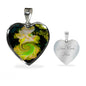 Yellow Flower Heart Charm with a Twist Heart Charm Necklace - TreasureNoni