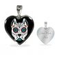 Day Of The Dead Dog Necklace, Day Of The Dead Dog Pitbull, Dia De Los Muertos Perro Pitbull, Sugar Skull Pitbull Necklace, Sugar Skull Dogs