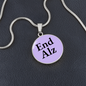 Alzheimer's Necklace, Alzheimer's Jewelry, End Alz, End Alz Necklace, Alzheimer's Support Gift, Alzheimer's Engraved Silver Disc Necklace