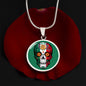 Calavera Mexicana Flag, Mexican Skull Flag Necklace, Dia de los Muertos, Mexican Skull Flag Gift For Women, Collar Bandera Calavera Mexicana