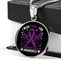 I Wear Purple For Alzheimers Disease Awareness, Alzheimers Awareness Necklace, Alzheimers Purple Ribbon Jewelry