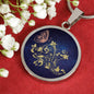 Butterfly Necklace Circle Pendant Necklace with the Option to Engrave - TreasureNoni