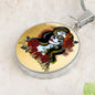 Dia De Los Muertos, Mexican Catrina Skull Pendant Necklace, Sugar Skull With Roses, Sugar Skull Necklace, Calavera Day of The Dead Necklace