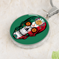 Calavera Mexicana Flag, Mexican Skull Flag Necklace, Dia de los Muertos, Mexican Skull Flag Gift For Women, Collar Bandera Calavera Mexicana