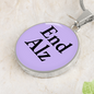 Alzheimer's Necklace, Alzheimer's Jewelry, End Alz, End Alz Necklace, Alzheimer's Support Gift, Alzheimer's Engraved Silver Disc Necklace