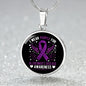 I Wear Purple For Alzheimers Disease Awareness, Alzheimers Awareness Necklace, Alzheimers Purple Ribbon Jewelry