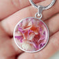 Unique floral design pendant necklace with the option to engrave - TreasureNoni