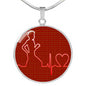 Heartbeat Runner Heartbeat Jogging Pendant Necklace - TreasureNoni