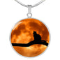 Cat on a Limb Cat Lovers Pendant Necklace with the Option to Engrave - TreasureNoni