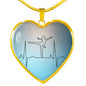 Ballerina Heart Pendant Ballerina Heartbeat Design Necklace - TreasureNoni