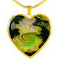 Yellow Flower Heart Charm with a Twist Heart Charm Necklace - TreasureNoni
