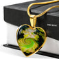 Yellow Flower Heart Charm with a Twist Heart Charm Necklace - TreasureNoni