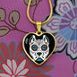 Day Of The Dead Dog Necklace, Day Of The Dead Dog Pitbull, Dia De Los Muertos Perro Pitbull, Sugar Skull Pitbull Necklace, Sugar Skull Dogs