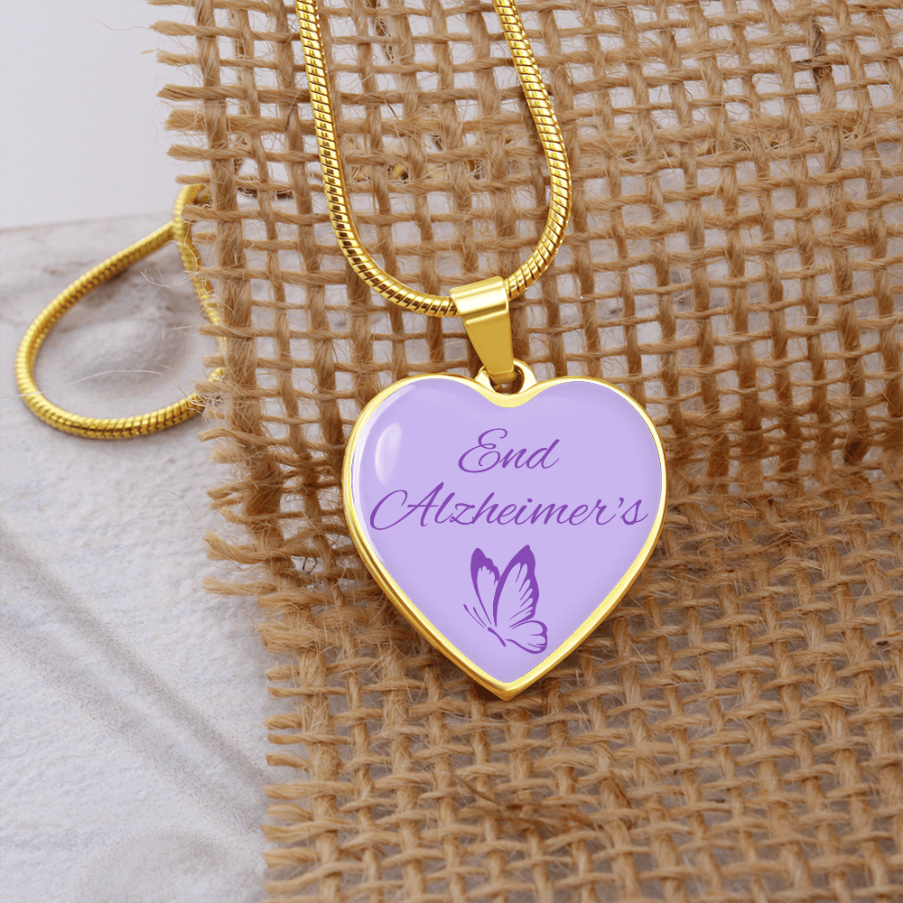 End Alzheimer's Heart Pendant, End Alzheimer's Jewelry, End Alzheimer's Necklace, Alzheimer's Awareness, Alzheimer's Support, Alzheimer's Jewelry