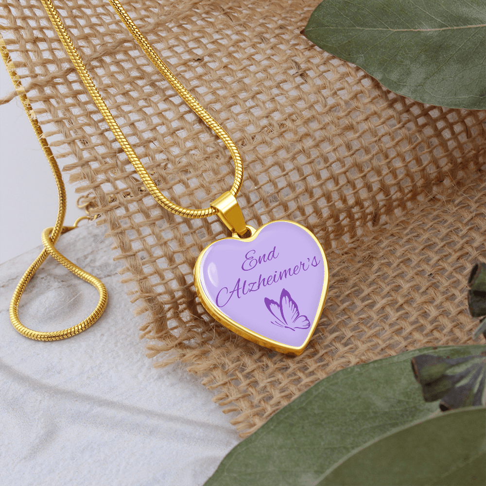 End Alzheimer's Heart Pendant, End Alzheimer's Jewelry, End Alzheimer's Necklace, Alzheimer's Awareness, Alzheimer's Support, Alzheimer's Jewelry